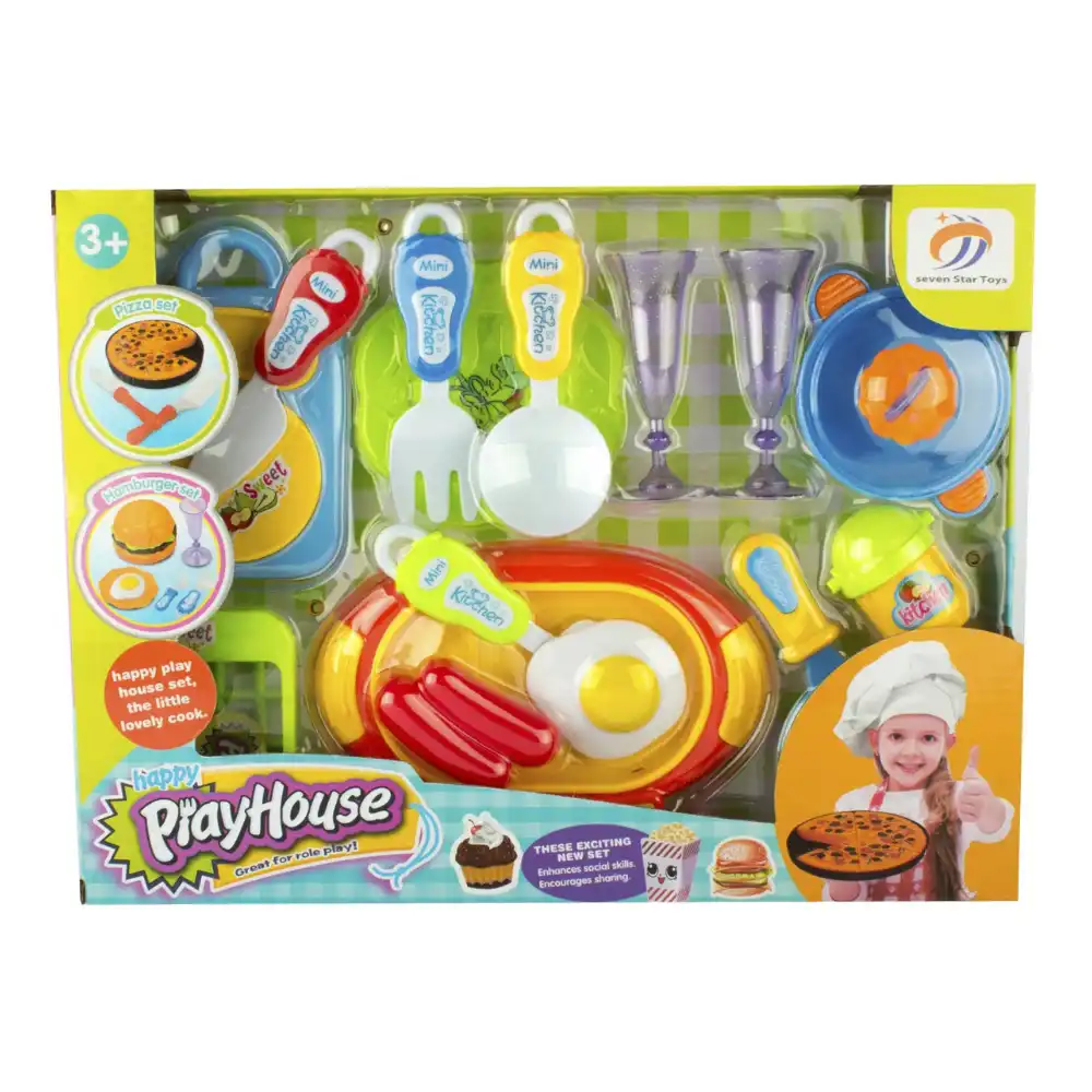 Seven Star Toys Happy Playhouse Great For Role Play Kitchen Set- Multi-Color