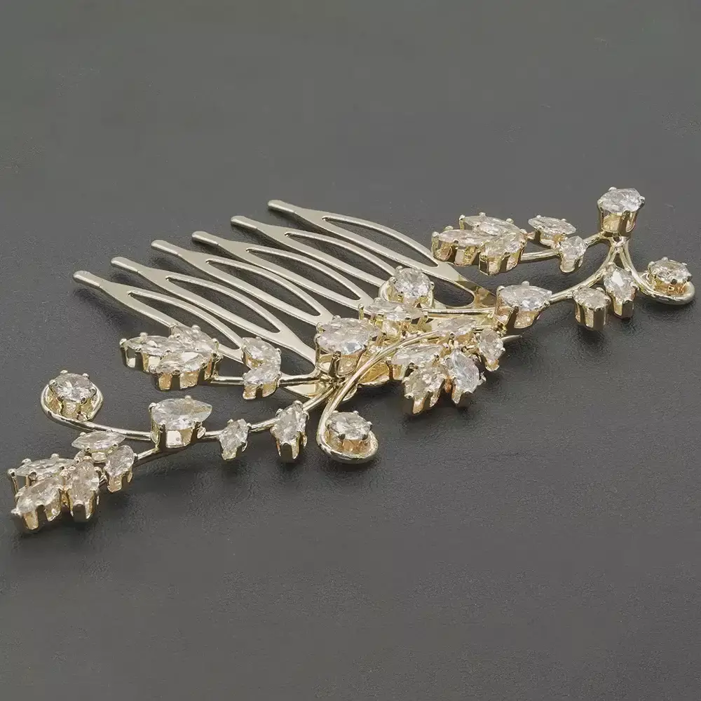 Wedding Bridal Alloy Hair Combs Headpiece with Trillium Flower