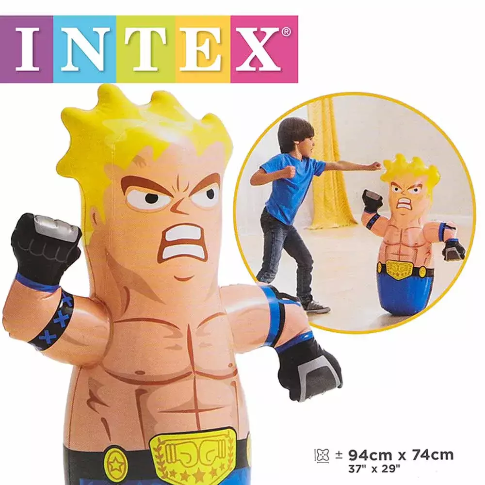 Intex 3D Animated Character Bop Bag with Size 94X74cm- Yellow Hair