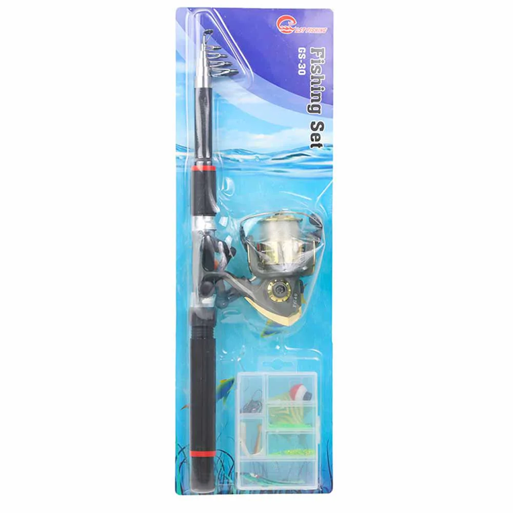 Milluten Fishing Rod Set 2.4MT with Bag- Blue and Black