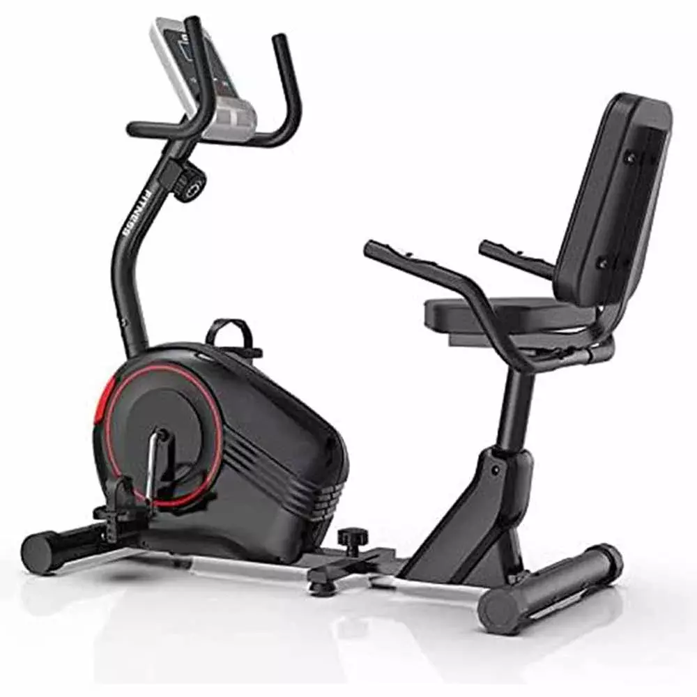 Marshal Fitness 8 Levels LCD Magnetic Resistance Recumbent Horizontal Exercise  Bike Fitness Indoor Cycling Exercise Bike