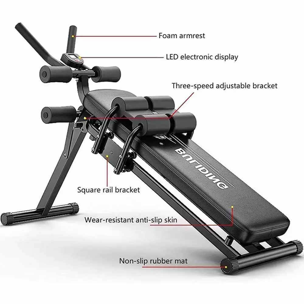 Multi-Workout Ab Machine Foldable Abdominal Cruncher Sit Up Bench