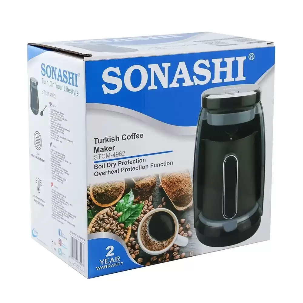 Sonashi Electric Turkish Coffee Maker 400ml- Black