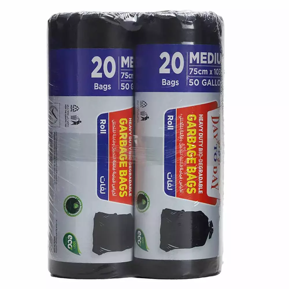 Eco Care - Black Garbage Bag Roll - 20 Bags - 50 Gallon