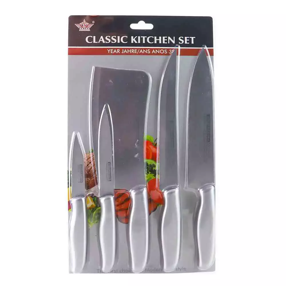 Deco Essentials 5 Piece Stainless Steel Assorted Knife Set E44DGCK6PC