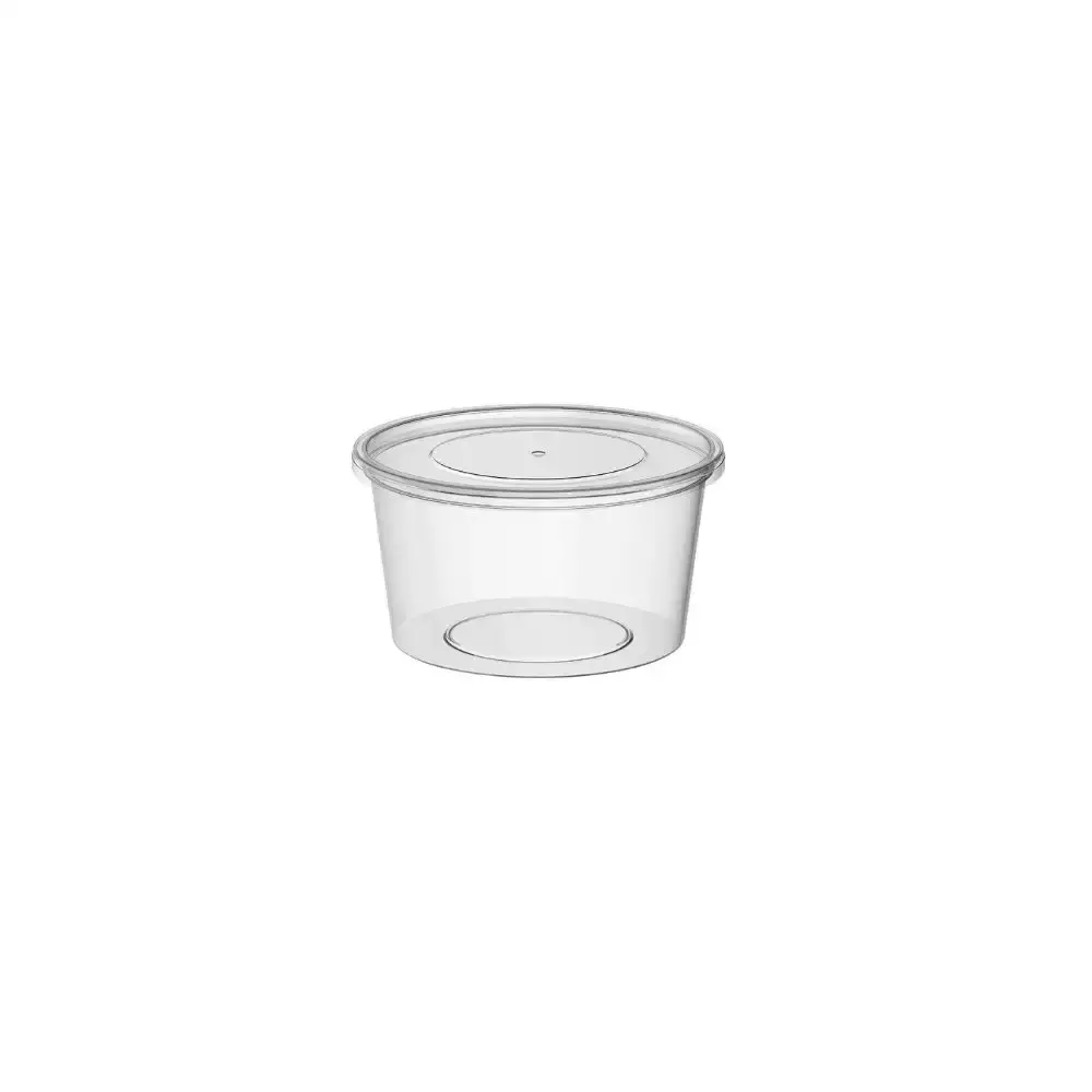 Ecno Pack Disposable Microwave Container Clear Round Food Storge Container-  450ml Pack of