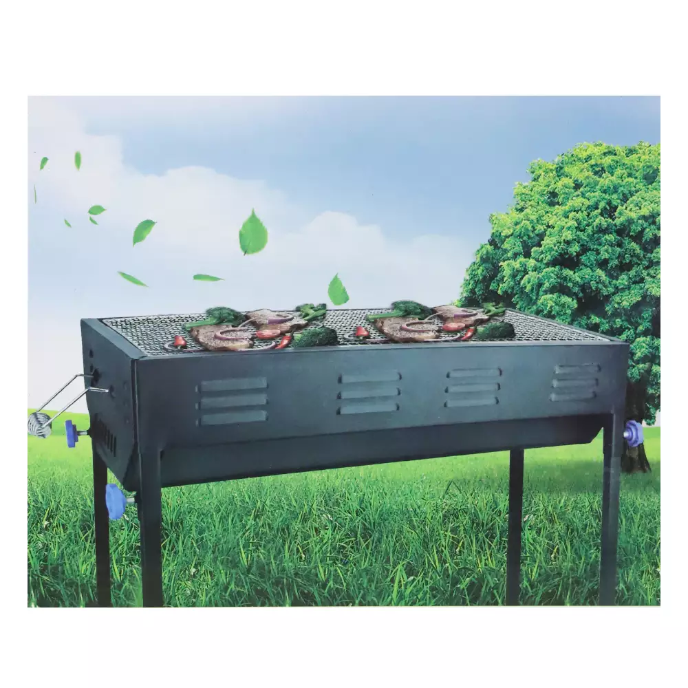 Double Layer Structure Portable Japanese Charcoal BBQ With Stand TL 517 Black