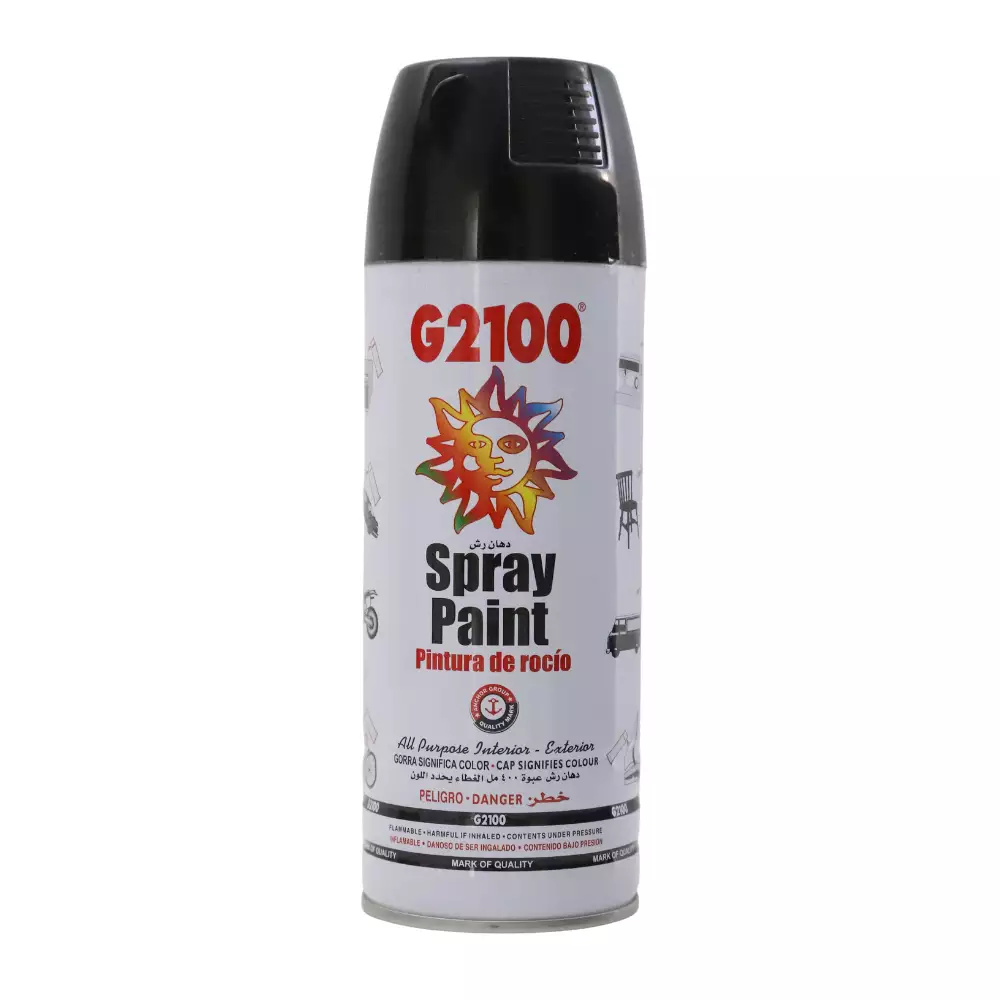 G2100 Spray Paint All Purpose Interior Exterior Acrylic Paint- Black Color 220gms