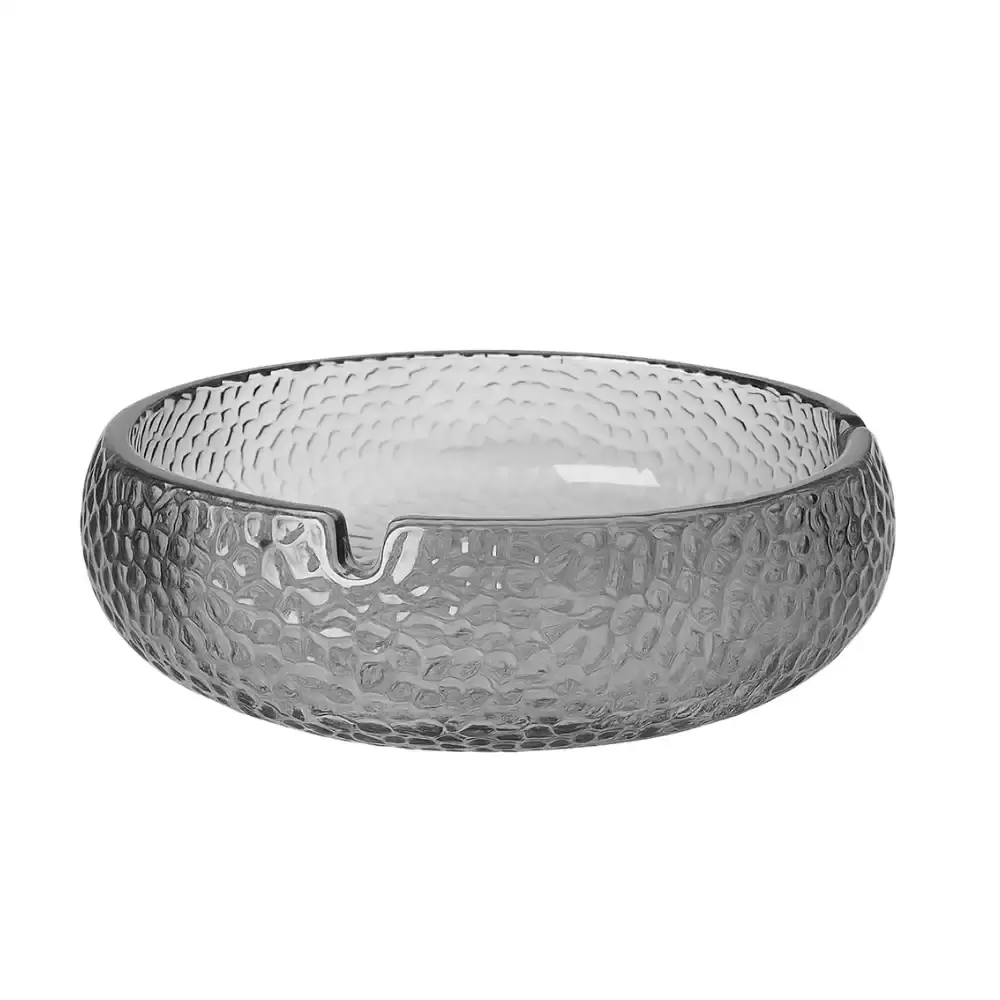 Portable and Decorative Modern Round Glass Ashtray- White