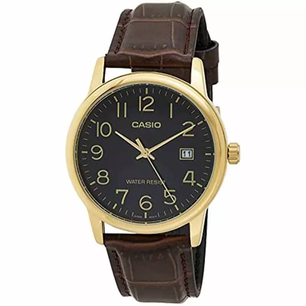 Casio Men Leather Watch Casio Quartz Men s Brown Leather Watch Casio Watch MTP V002Gl 1BUDF