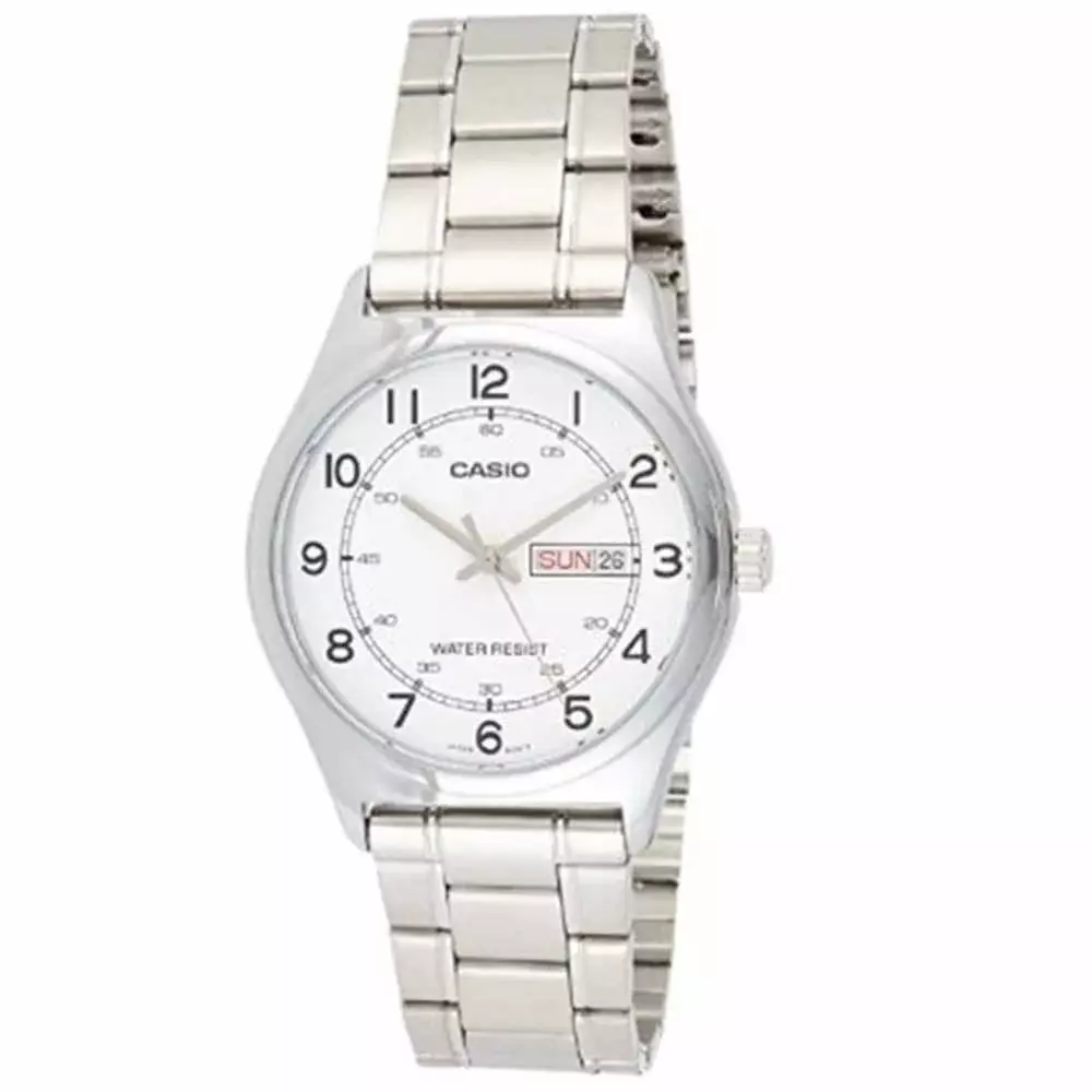 Casio silver stainless discount steel bracelet watch