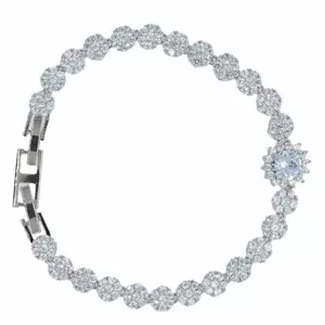 Cubic Zirconia Crystal Gold Fashion Tennis Bracelet, Moonstone Pretty Sun  Design with Clear Round-Cut Crystal for Women