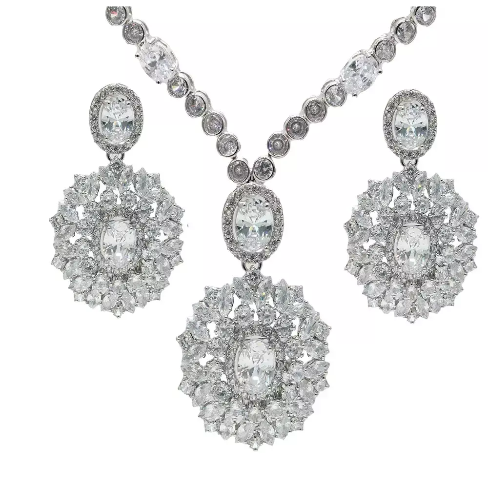 Matching silver deals necklace and earrings