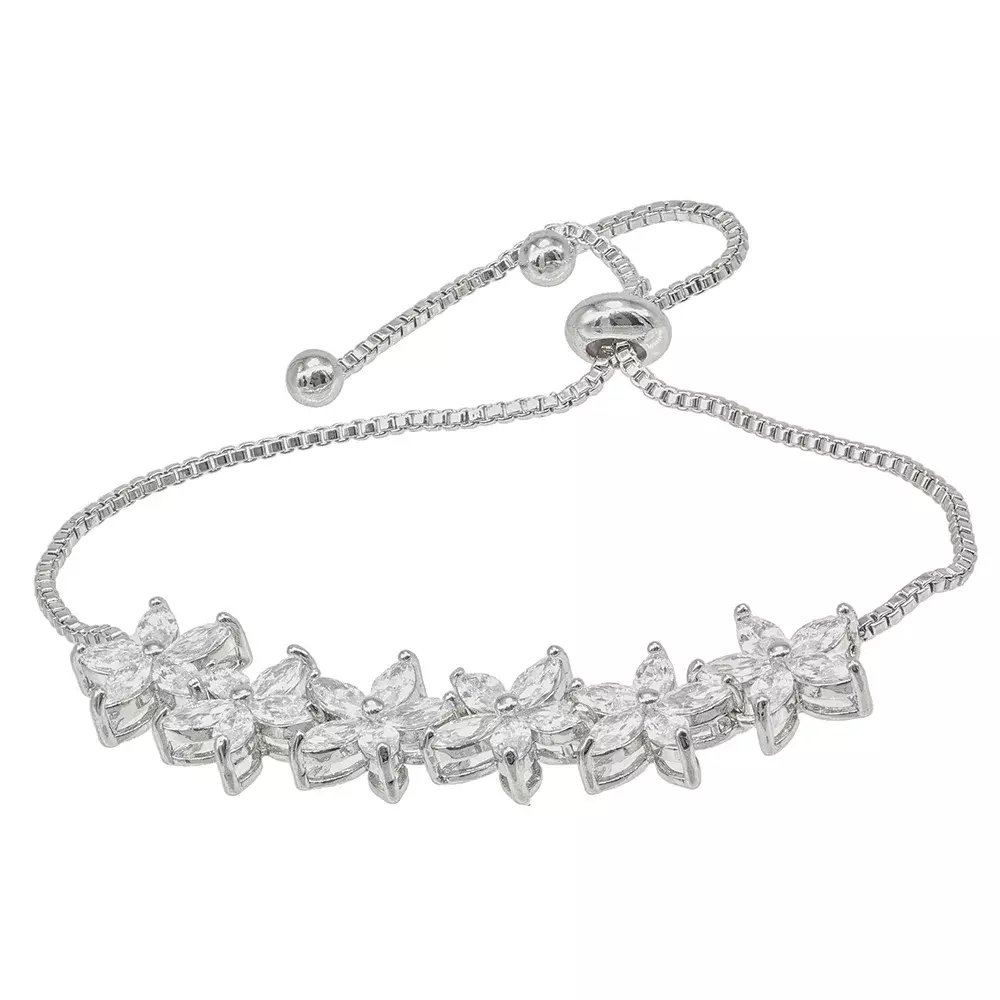 Diamond and sale silver bracelet