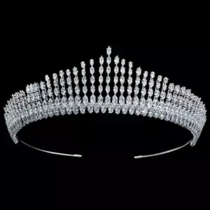 Wedding Crown Silver Crystal Princess Bridal Hair Accessories for