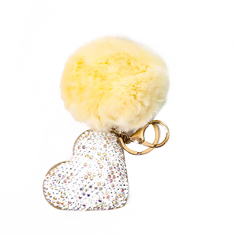 1 Pc Star Keychain Pompom Keyring For Women Glitter Hollow Out