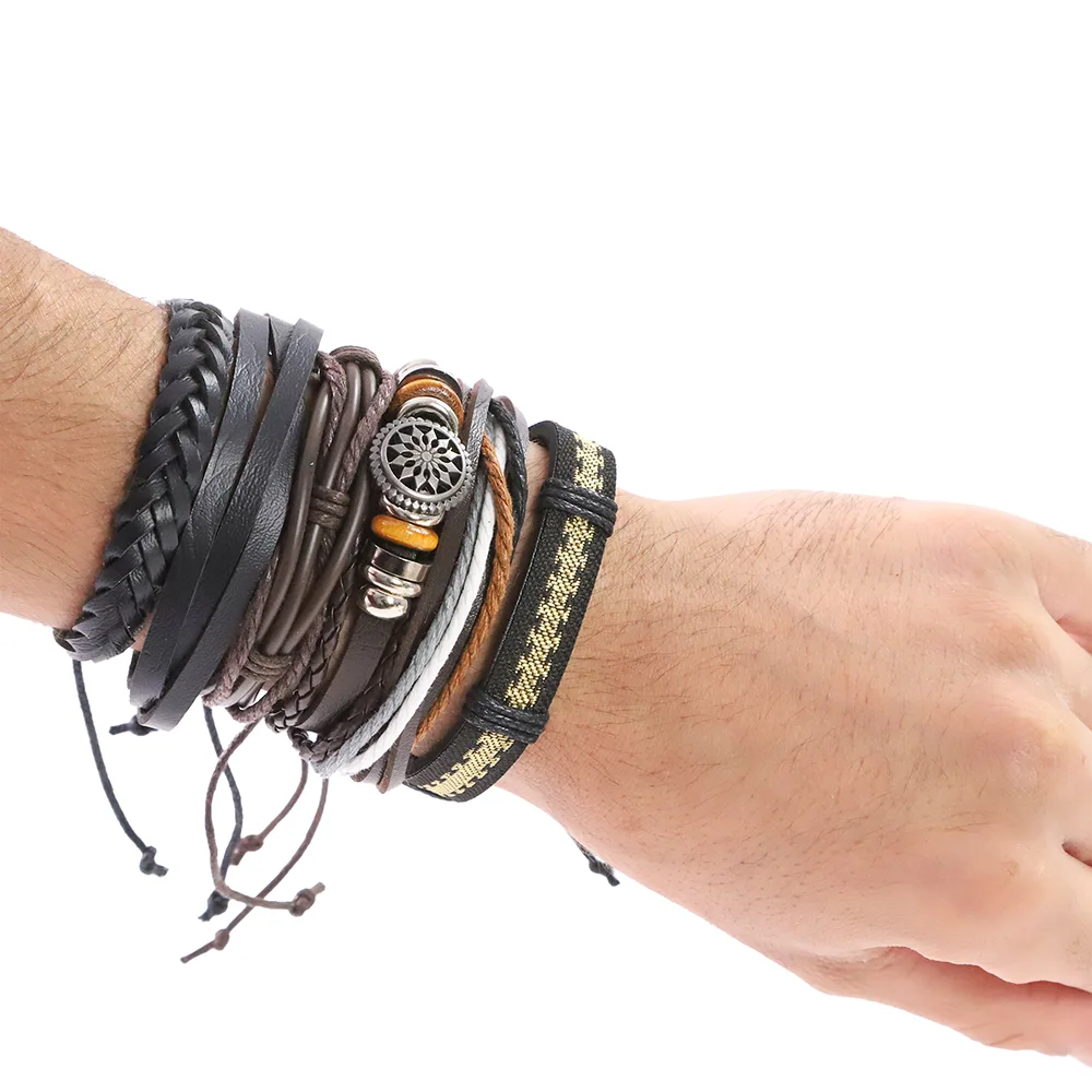 Unisex leather sale bracelets