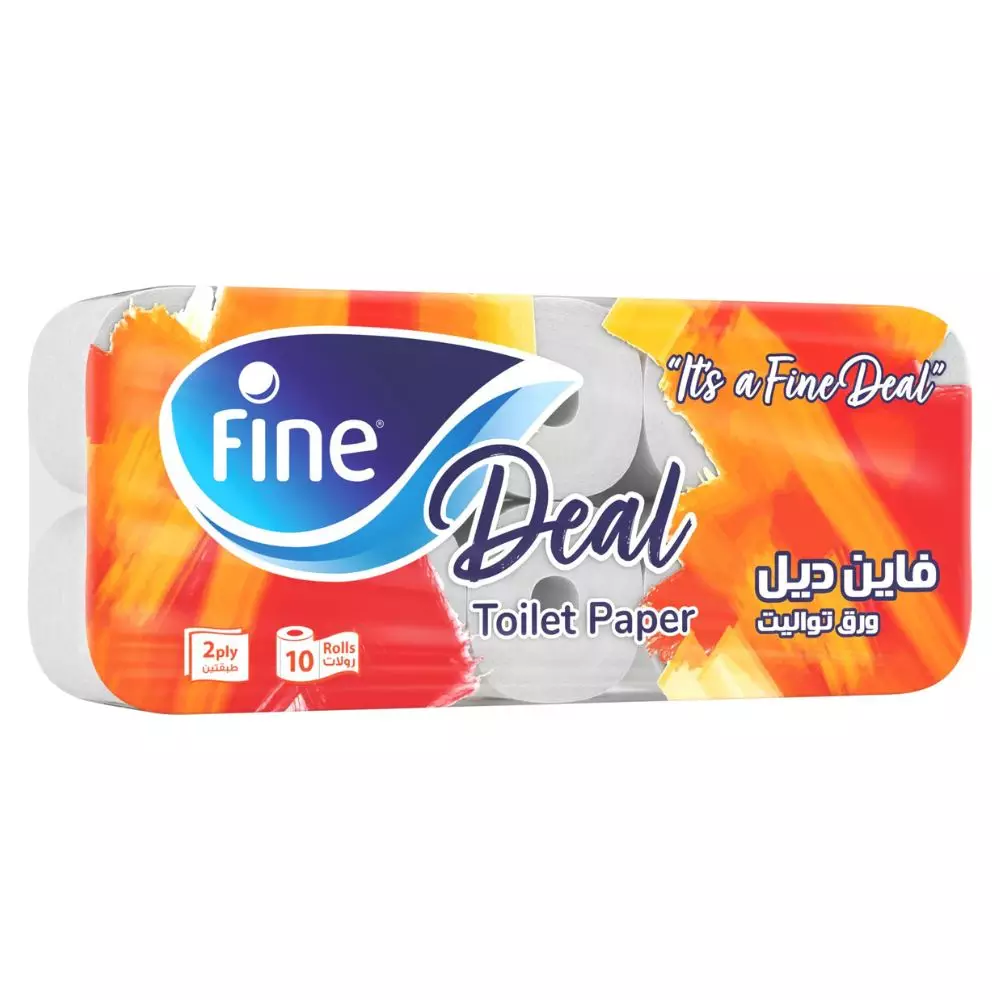 Fine Deal 2ply Toilet Paper Roll Super Absorbent- 10 Rolls