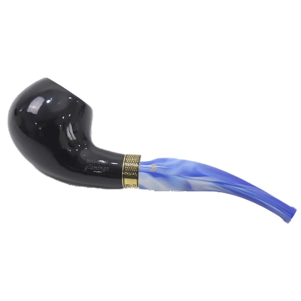 Fine Engraving Solid Wood Pipe Exquisite Engraved Designs Wood Tobacco Pipe- Blue