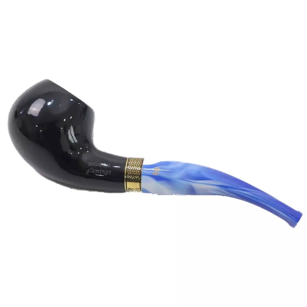 Fine Engraving Solid Wood Pipe Exquisite Engraved Designs Wood Tobacco Pipe- Blue