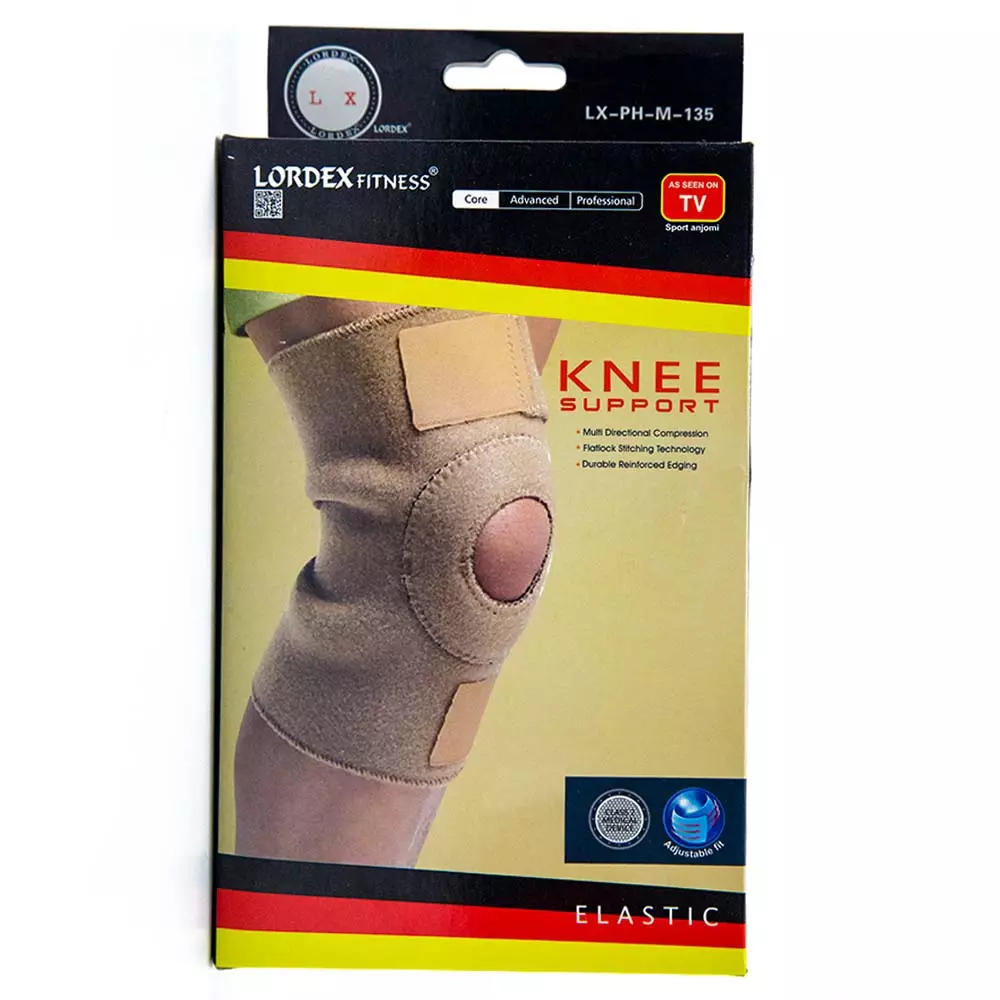 Lordex Fitness Adjustable Fit Knee Support Elastic- Skin Colour (LX-135)