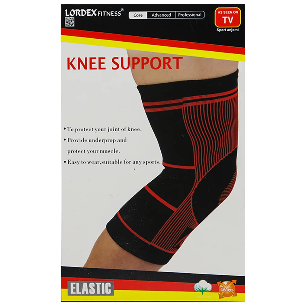 Lordex Knee Support Pad, Protect Elastic Knee Pad- Red and Black