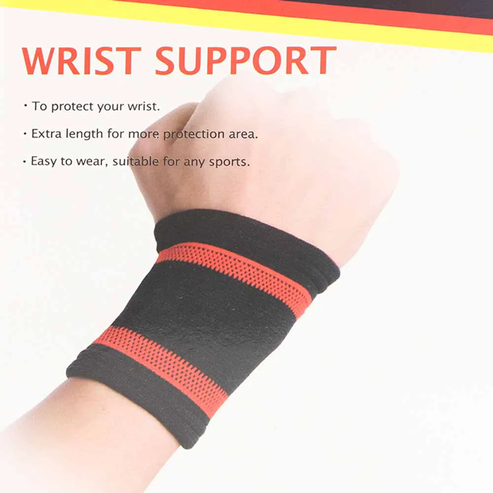 Lordex Wrist Support, Wrist Protection Elastic Pad- Black and Red