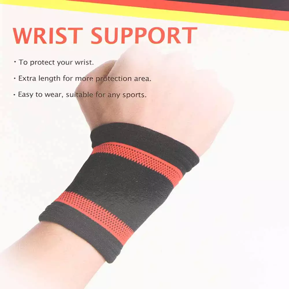 Lordex Wrist Support, Wrist Protection Elastic Pad- Black and Red