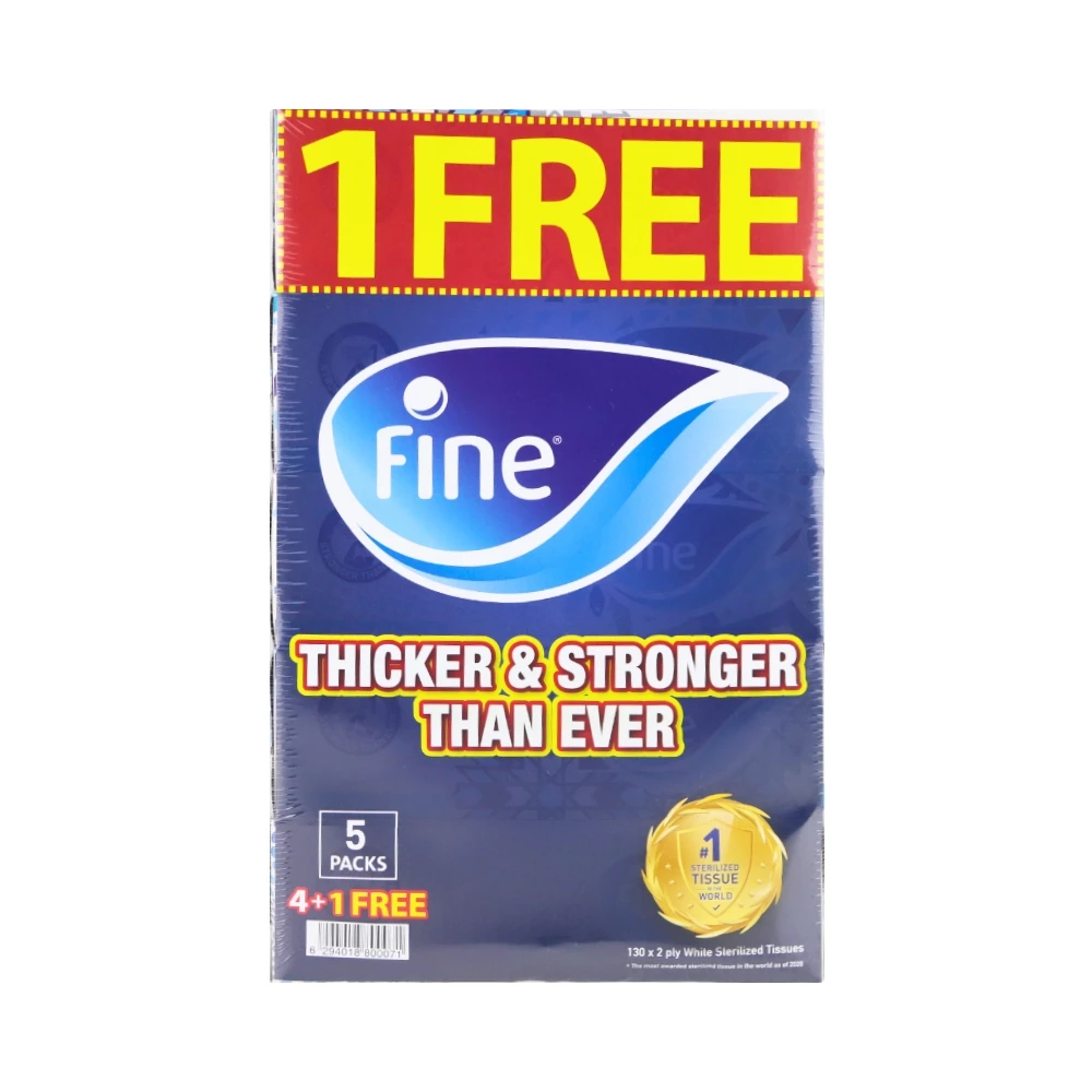 Fine Classic-Euphoria White Sterilized Tissues Thicker and Stronger 130X2Ply Tissue- Pack of 5