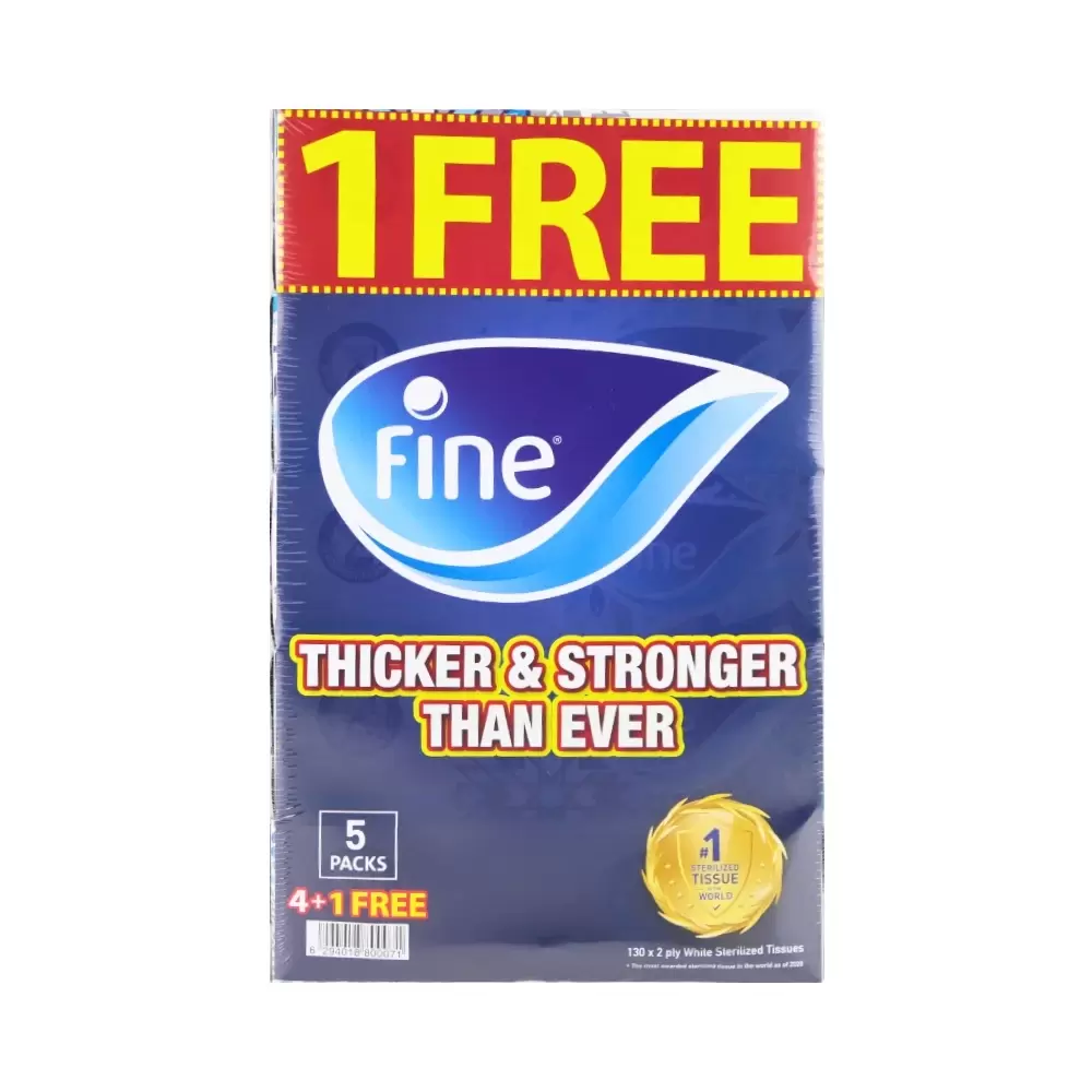 Fine Classic-Euphoria White Sterilized Tissues Thicker and Stronger 130X2Ply Tissue- Pack of 5