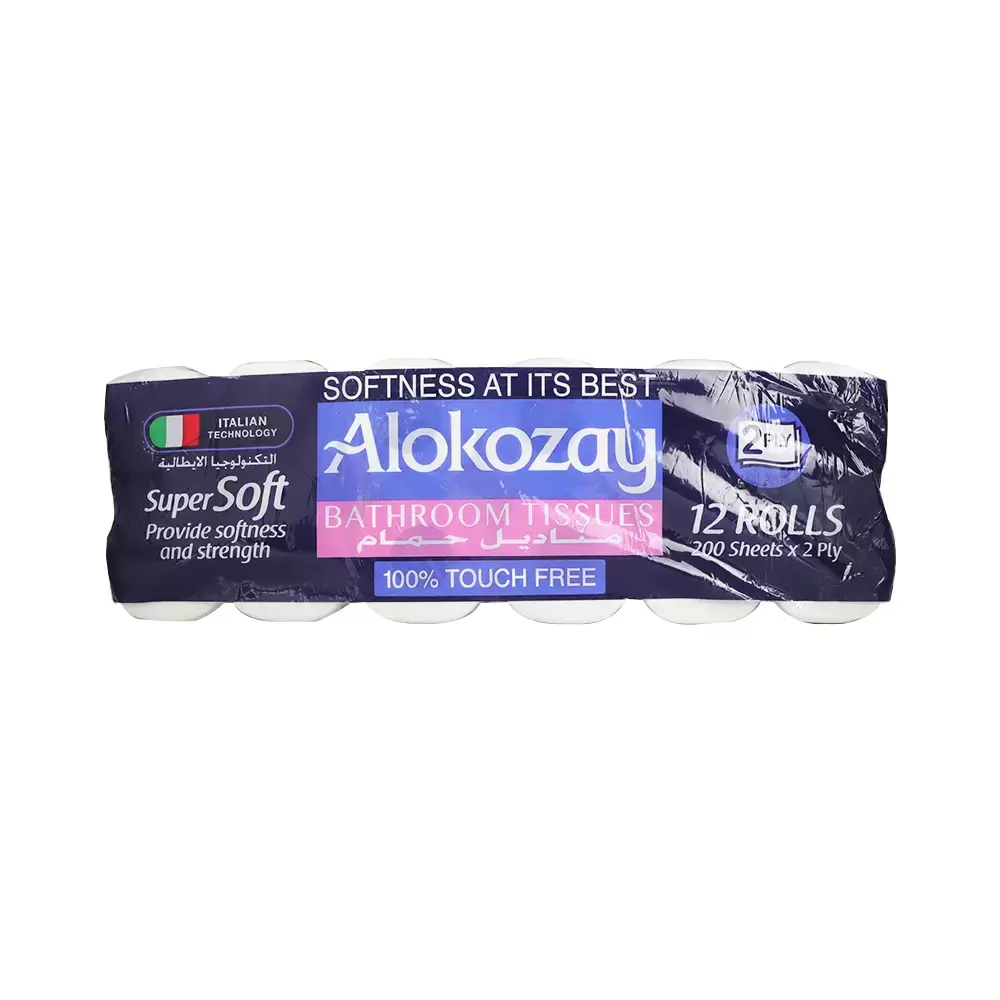 Alokozay Bathroom Tissues Super Soft Tissues- 200 Sheets X 2 Ply
