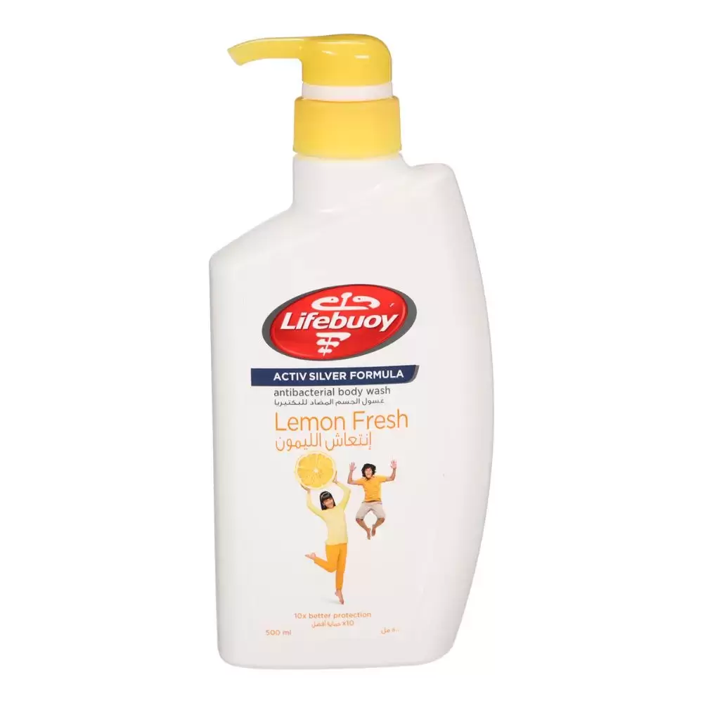 Lifebuoy Lemon Fresh Activ Silver Formula Antibacterial Body Wash- 500ml