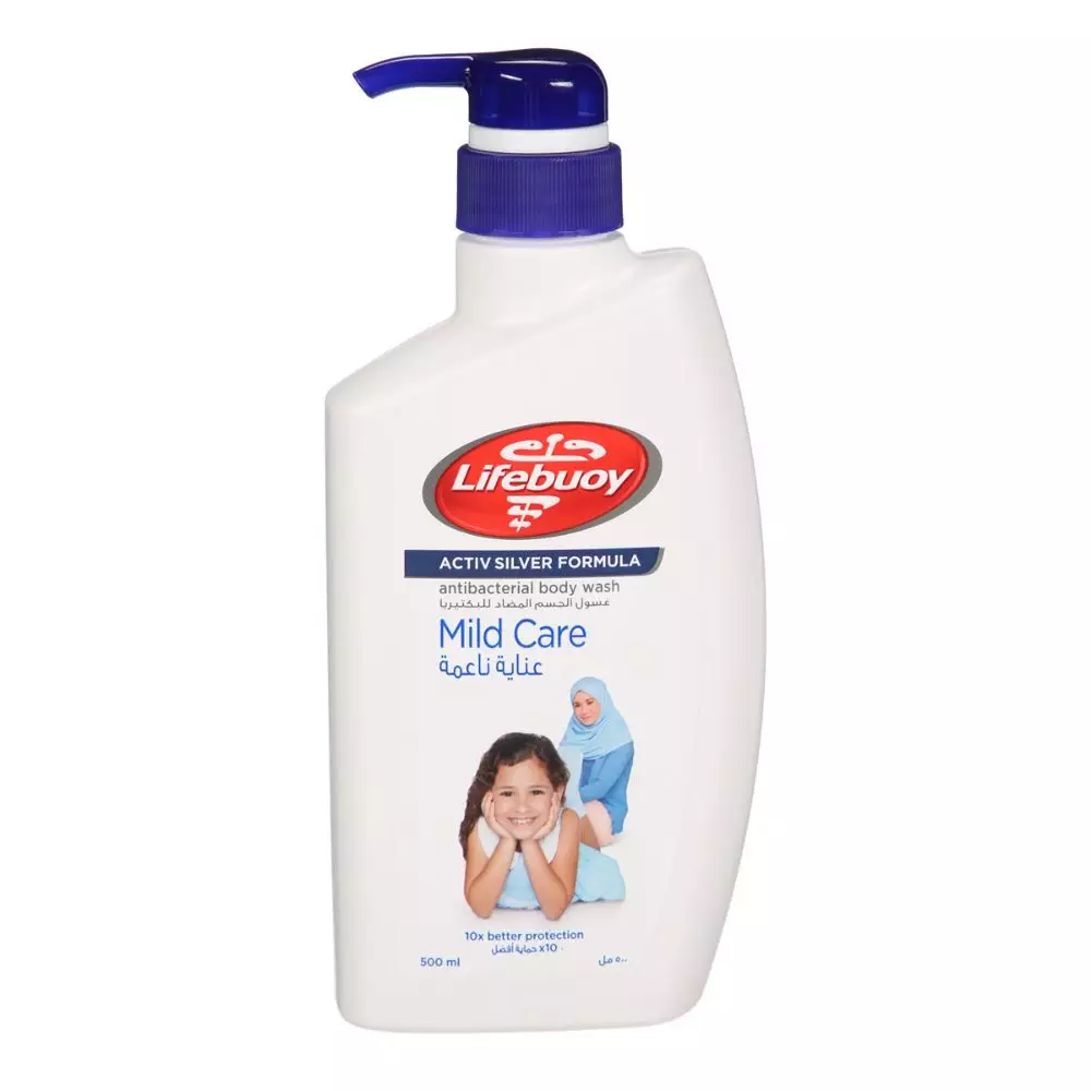 Lifebuoy Mild Care Activ Silver Formula Antibacterial Body Wash- 500ml