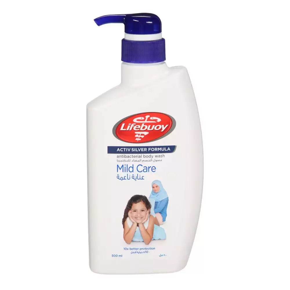 Lifebuoy Mild Care Activ Silver Formula Antibacterial Body Wash- 500ml