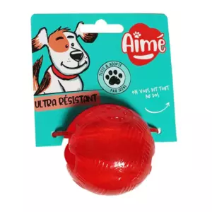 Red rubber best sale dog ball