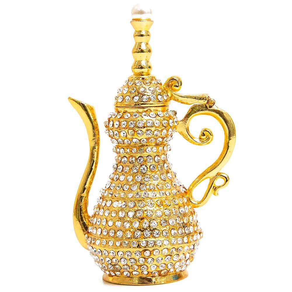 Dallah Statue Decorative Piece With Pearl On Top - Golden