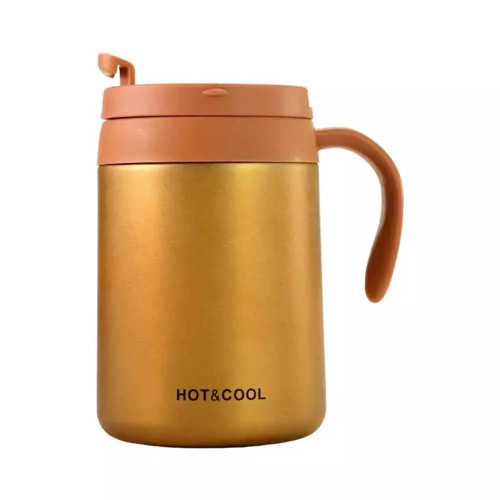 Double　Stainless　Tea　for　Steel　Vacuum　Color-　500ml　Coffee　Portable　Beverages,　Mug　Flask　Layer　Travel　Cup　Coffee　Golden