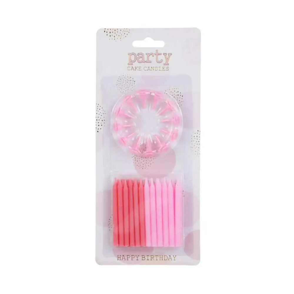 Happy Birthday Celebration Small Candles set for Cake Decor- Pink