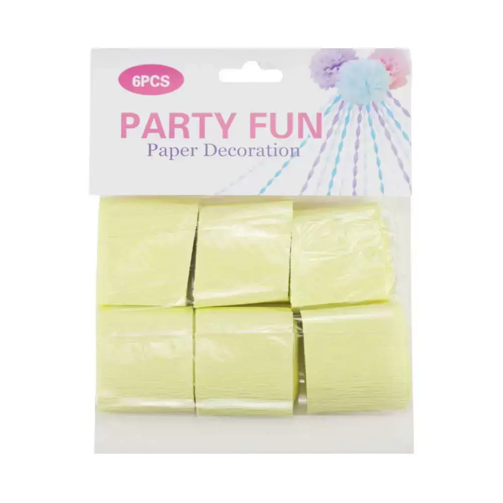 6 rolls, Black Crepe Paper Streamers for Vibrant Party Decorations -  Perfect for Birthdays, Weddings, and More!