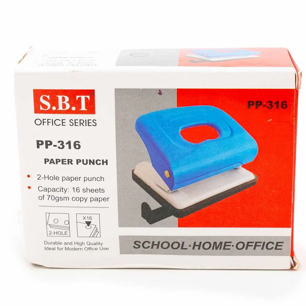 SBT paper 2 hole puncher 12mm Holes Manual Binding Tool Portable Paper Punch for Office School