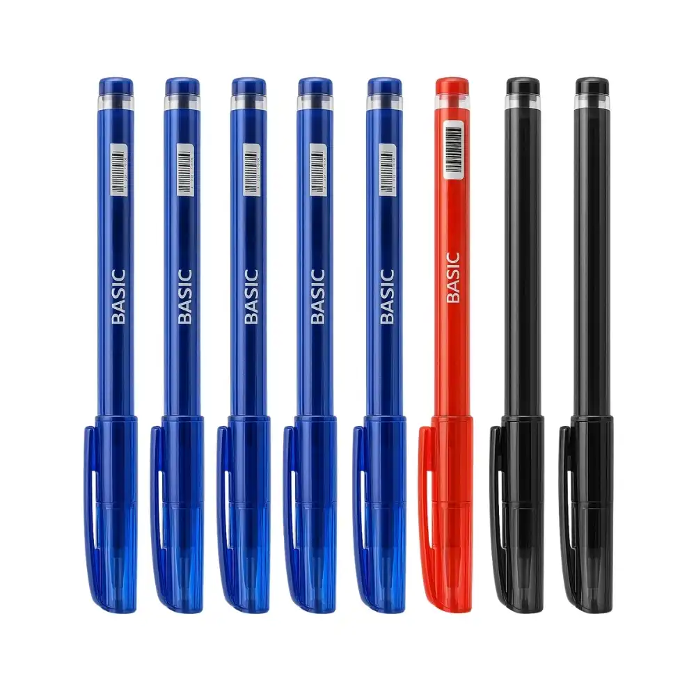 Basic Blue Pens Basic Erasable Assorted 8pc Gel Ink Pen Set Black