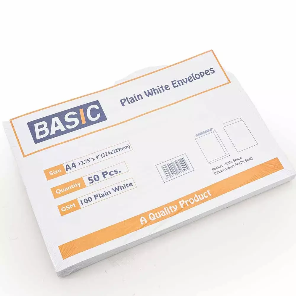 Basic High Quality Plain White Envelopes Set of 50 pcs