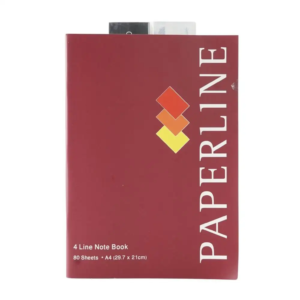 Paperline A4 Size Notebook 4 line for School and Office Memo Subjects Notebooks Diary Journal Notebook with Maroon cover page