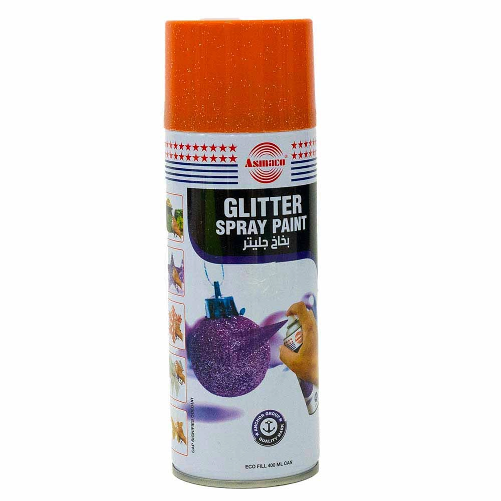 Glitter Spray Paint for Party Decoration and Crafting, Orange Color- 400ml