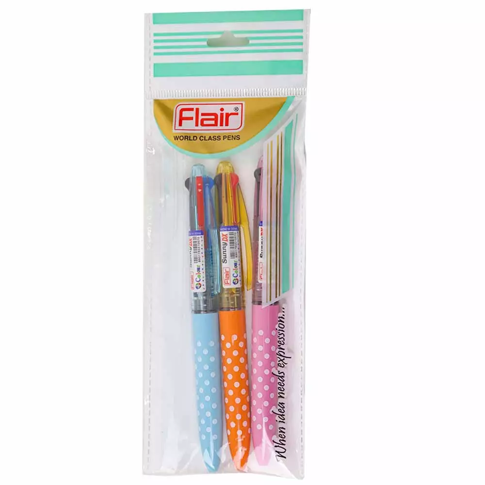 FLAIR Sunny Retractable Ball Pen, 4 Colors in 1 , Fine Writing Ball Pen -  Buy FLAIR Sunny Retractable Ball Pen