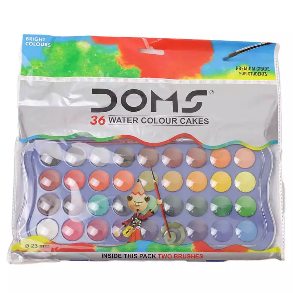 Doms Water Colour Cakes – 12 Shades – Rangbeerangee.com – Colourful  Stationery Sellers