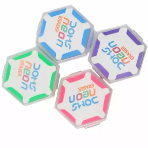 Doms Zoom Triangle Eraser Assorted - 15 pieces Plastic jar