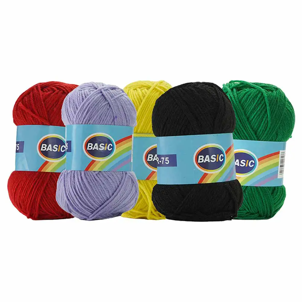 Basic Creative Hand Knitting Yarn, One Pair Knitting Needles, 20g Per Yarn  Pack of Pieces in Assorted Colors