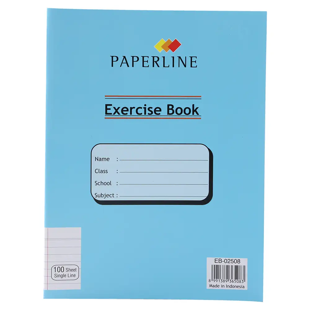 Paperline Exercise Book, Single Line Notebook With 100 Sheets