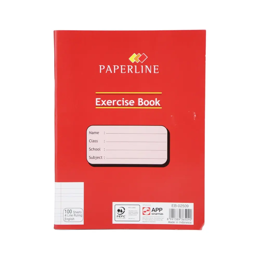 Paperline 4 Line Ruling Notebook English Subject Notebook with 100 Sheets